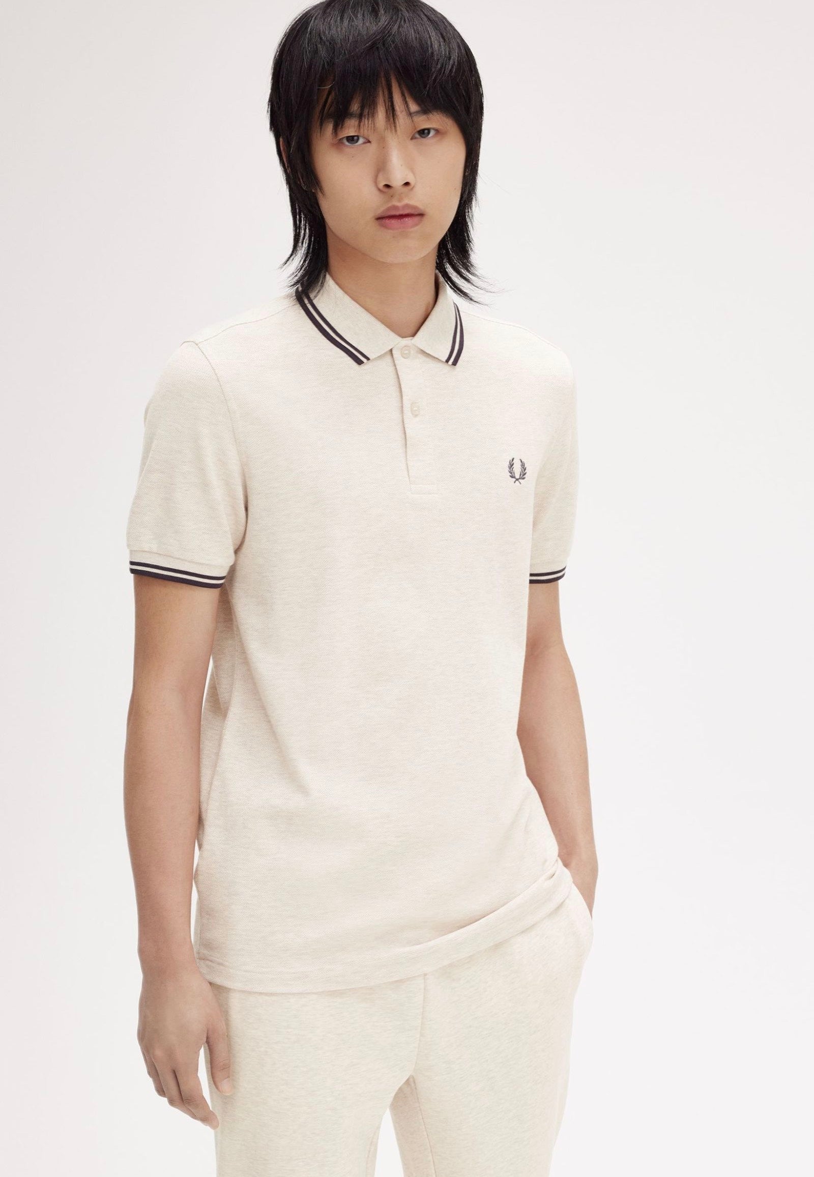 Fred Perry - Twin Tipped Porridge Marl/Anchor Grey/Anchor Grey - Polo Sale Best Sale