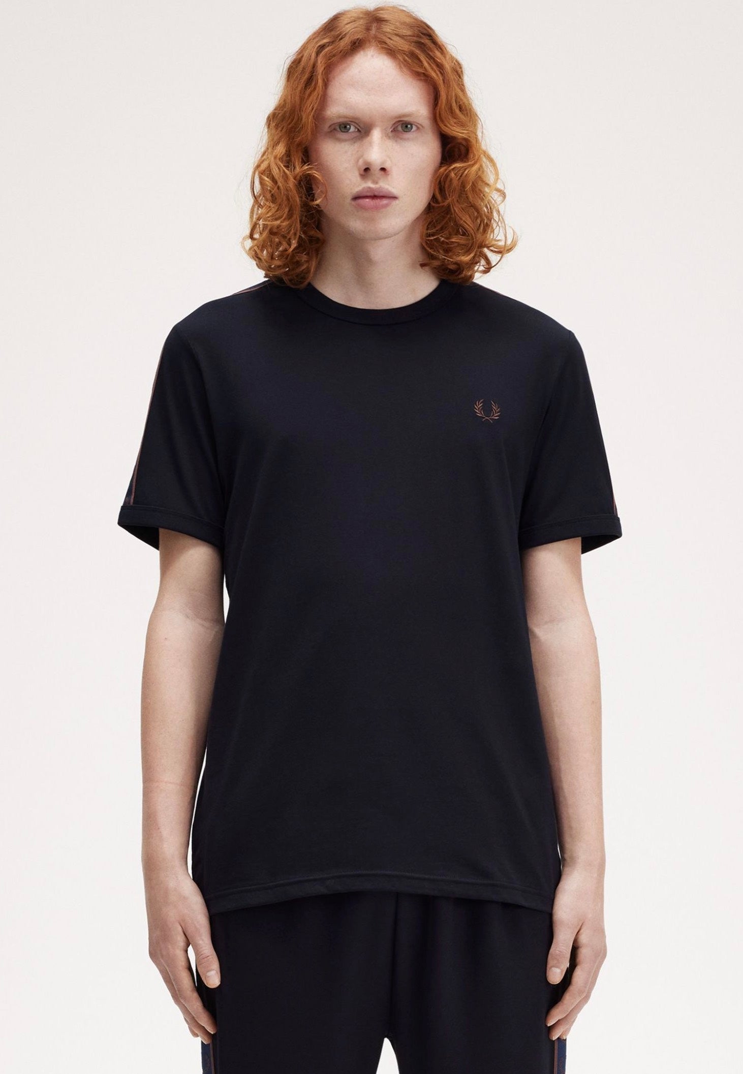 Fred Perry - Contrast Tape Ringer Navy/Crrgroabric - T-Shirt Sale Extremely