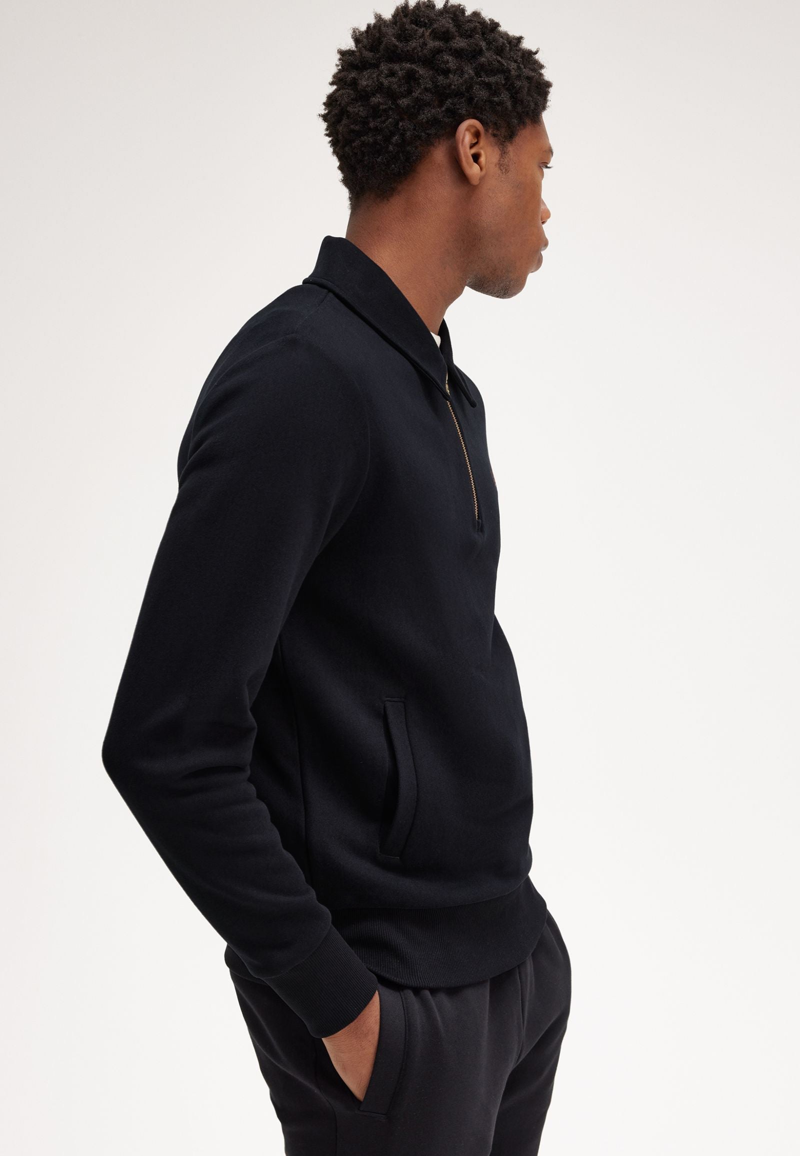 Fred Perry - Half Zip Black - Sweater Cheap Buy