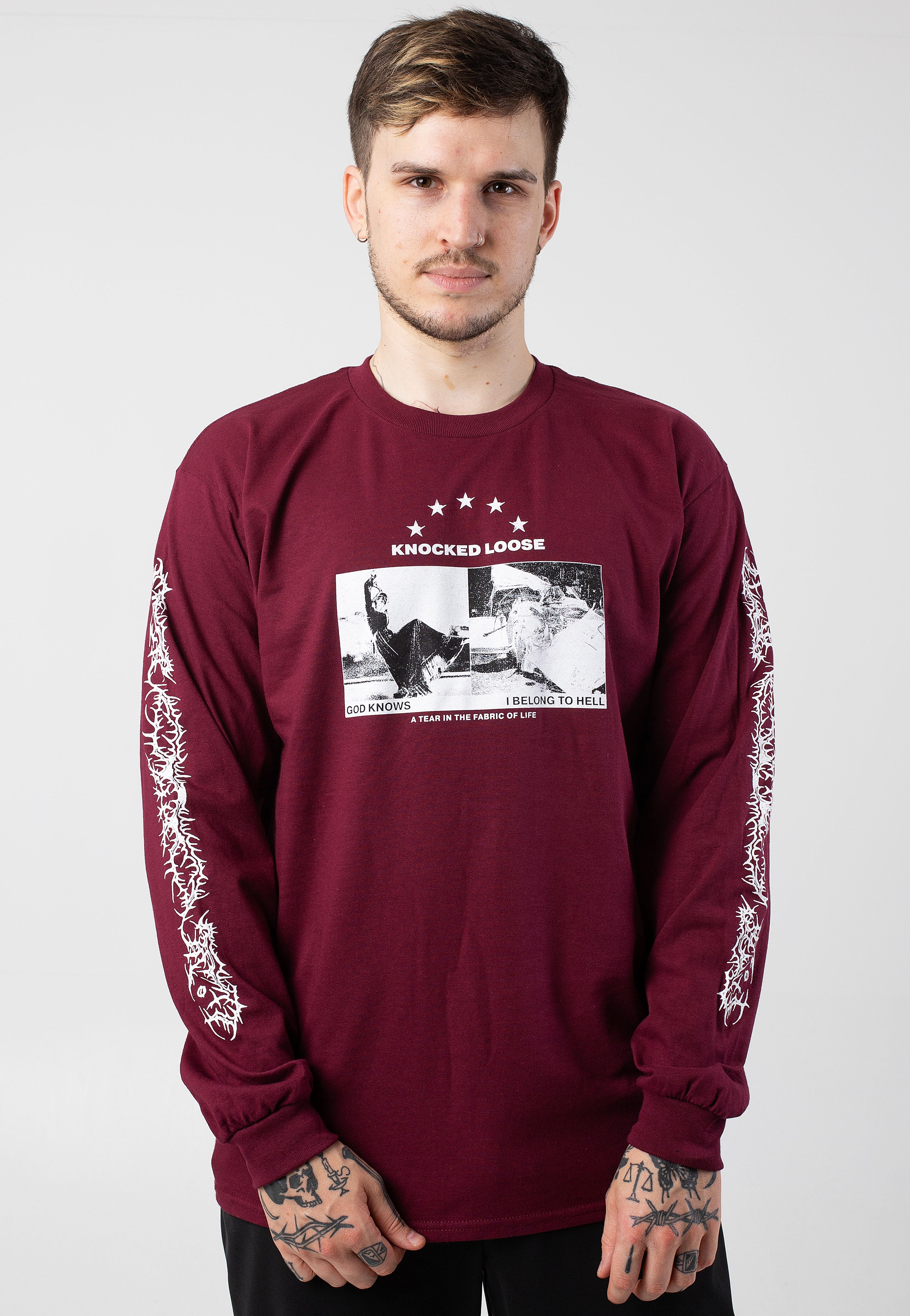 Knocked Loose - God Knows Burgundy - Longsleeve Cheap Sale 100% Original