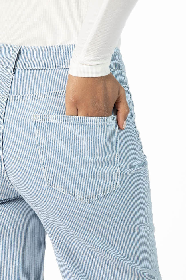 Sutton Striped Wide Leg Patch Pocket Jeans Free Shipping Best Pices