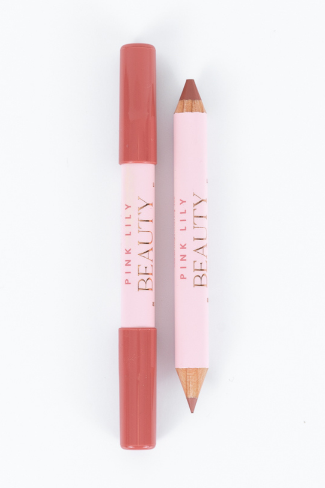 Pink Lily Beauty Double Bloom Dual Lipstick and Lip Liner - Rose and Shine Low Pice Fee Shipping For Sale