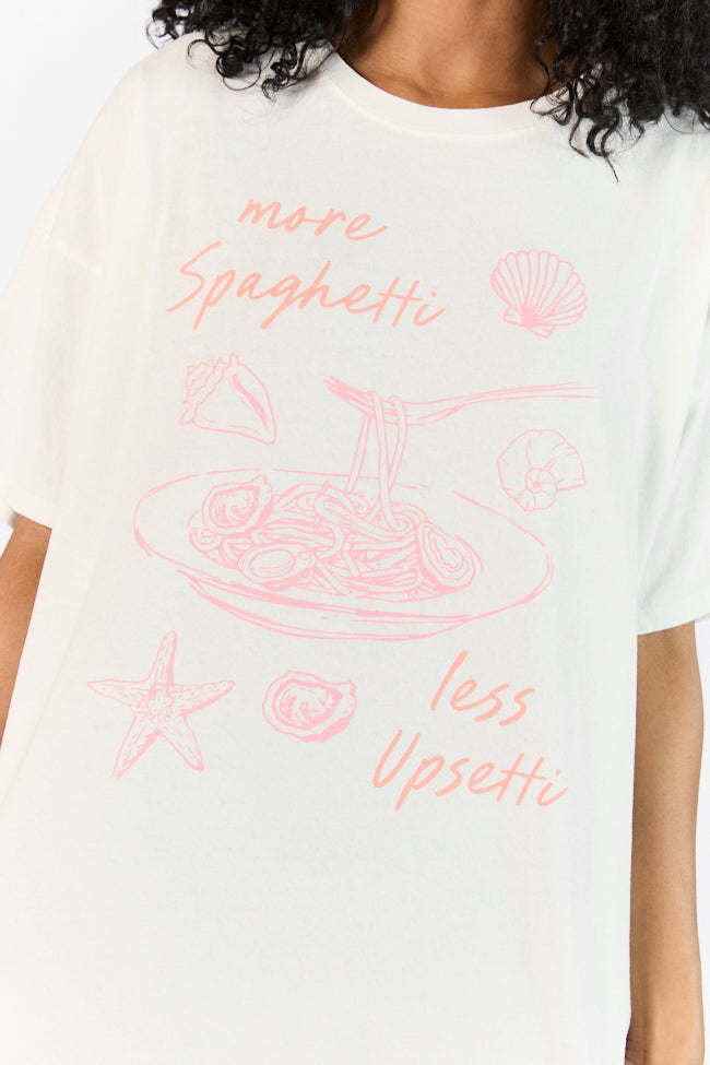 More Spaghetti Less Upsetti Off White Hyfve Oversized Graphic Tee Discount Best Sale