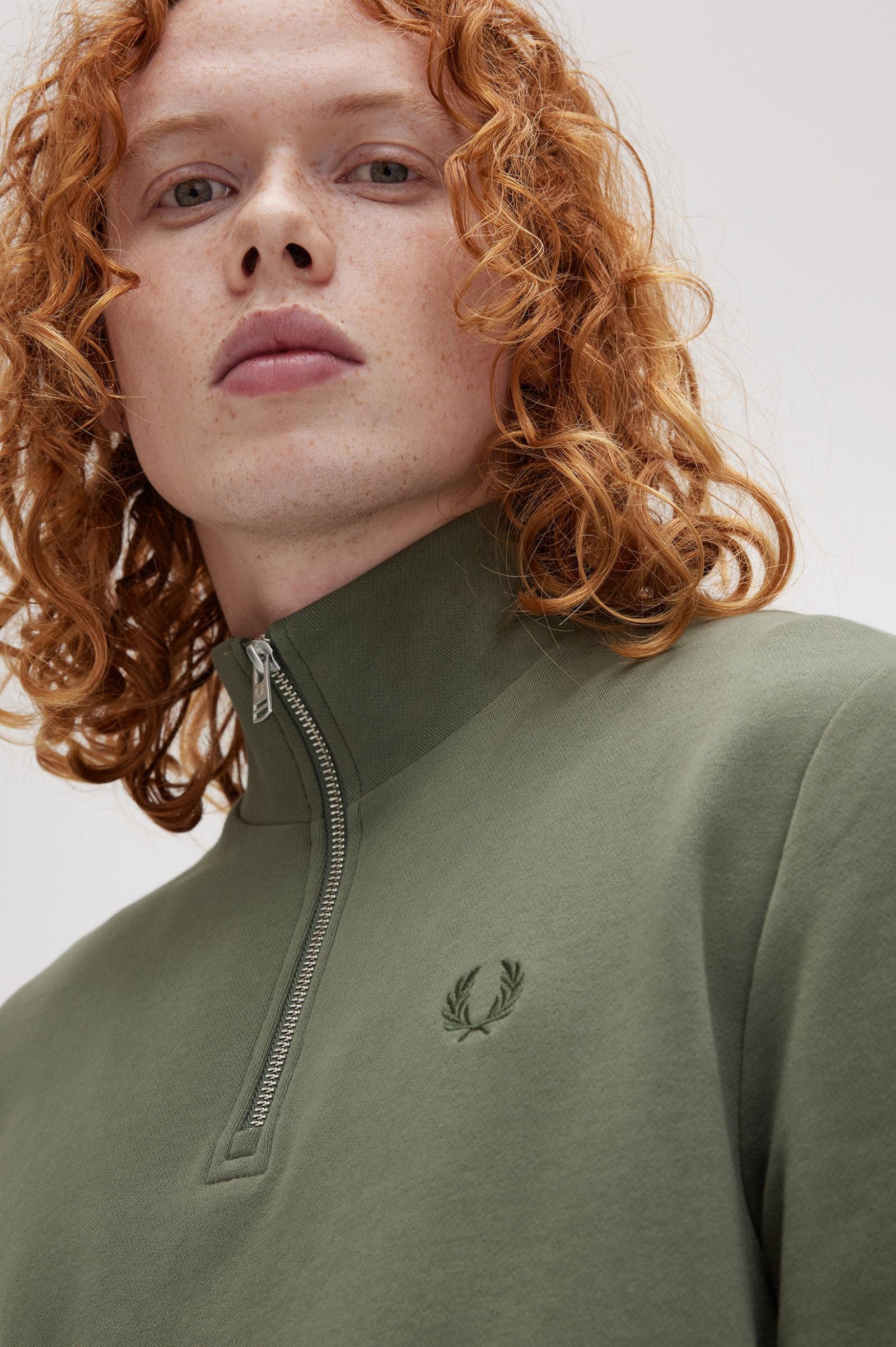 Fred Perry - Half Zip Laurel Wreath Green/Night Green - Sweater Latest Sale Online