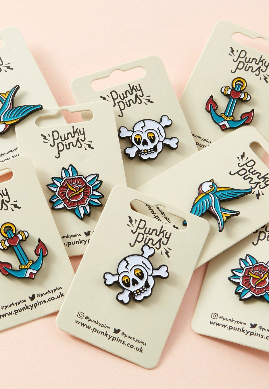 Punky Pins - Red Flower Tattoo Inspired - Pin Outlet The Cheapest