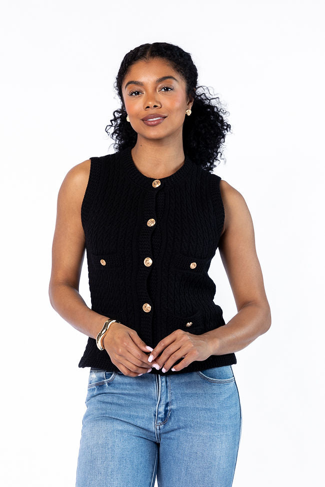 Never Settle Black Sweater Vest With Mastercard Online