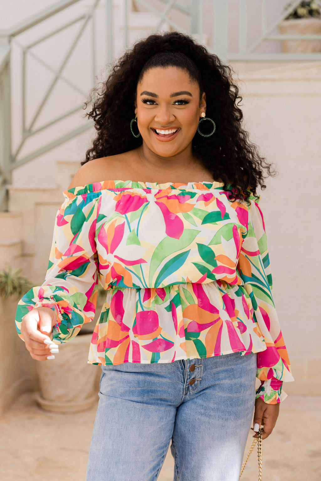 I Found Paradise Multi Off The Shoulder Printed Blouse FINAL SALE 2025 Newest Online