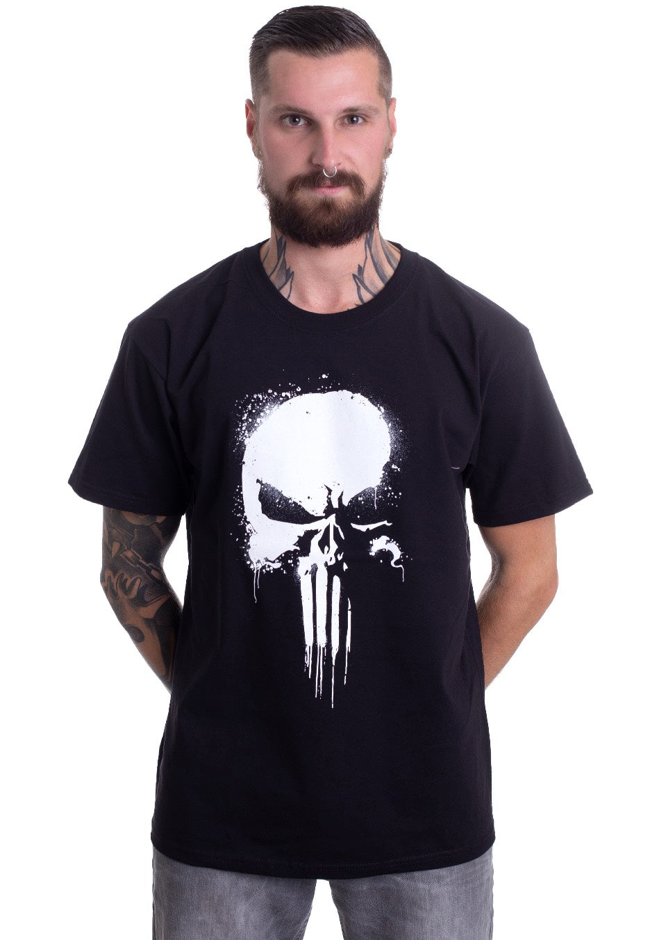 The Punisher - Paintspray Skull - T-Shirt View Cheap Pice