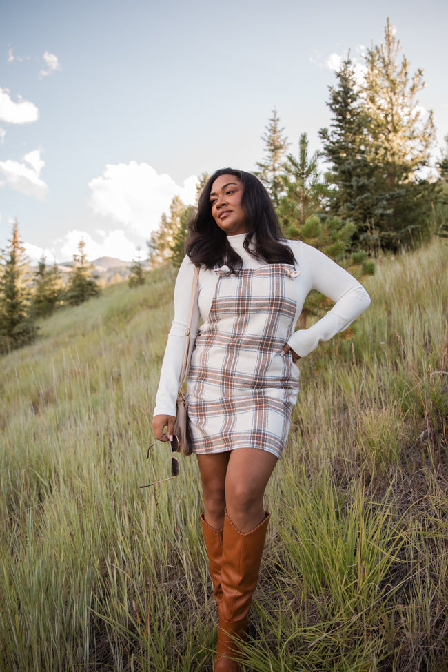 Over It Plaid Overall Mini Dress FINAL SALE Pay With Visa Sale Online