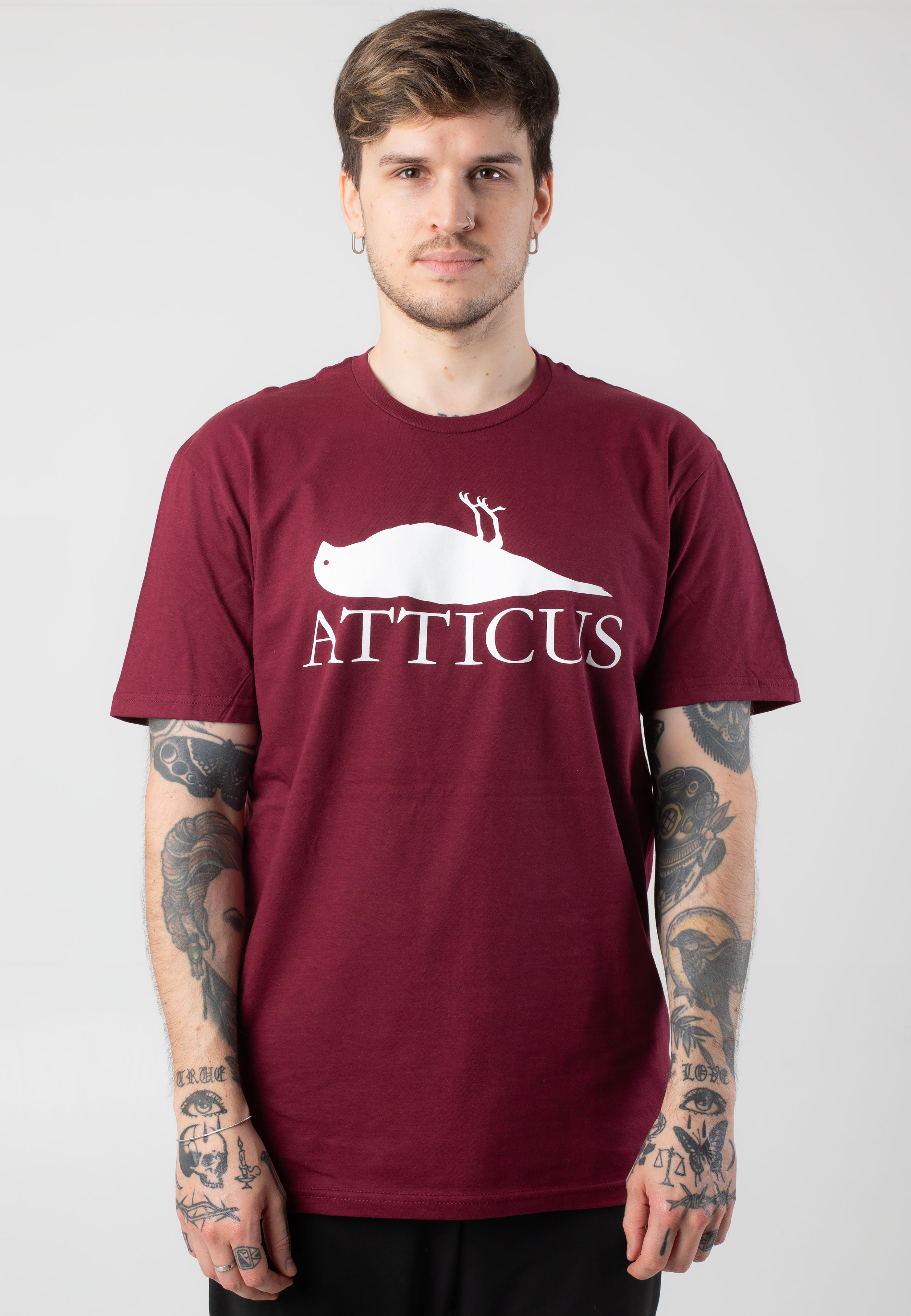 Atticus - Brand Logo Maroon - T-Shirt Free Shipping Release Dates