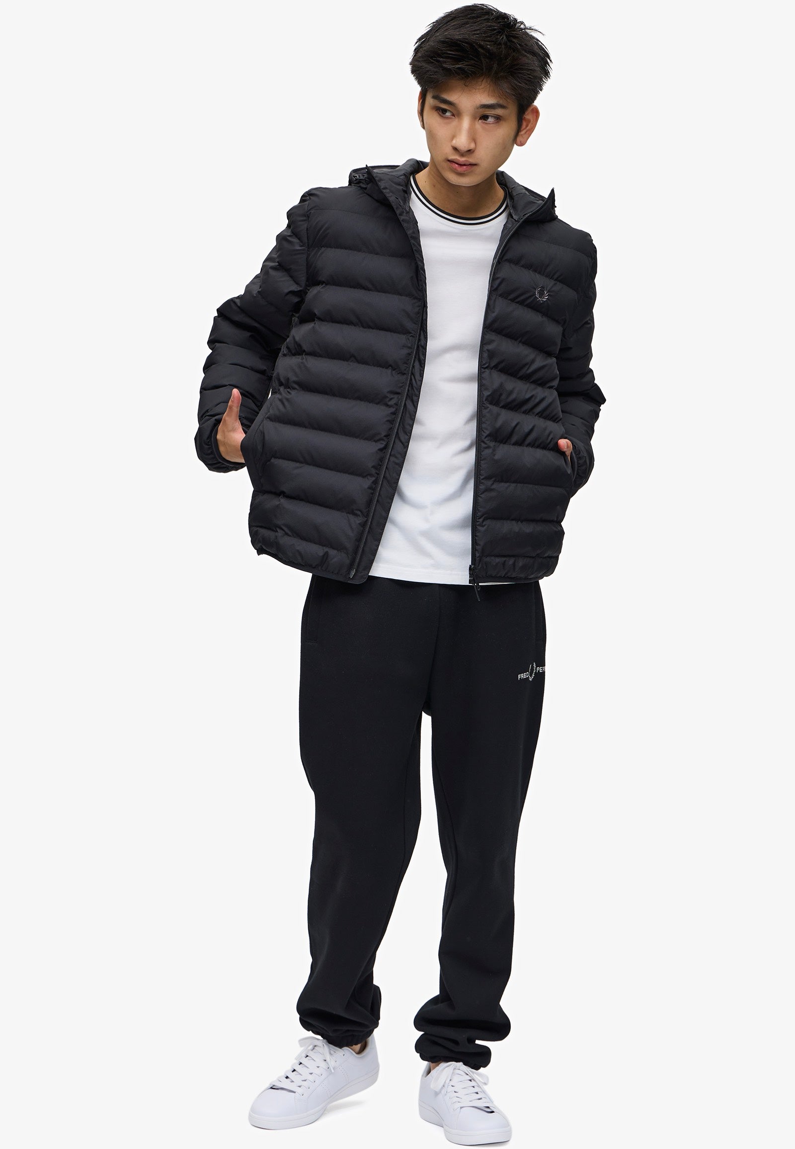 Fred Perry - Hooded Insulated Black - Jacket Discount Footaction