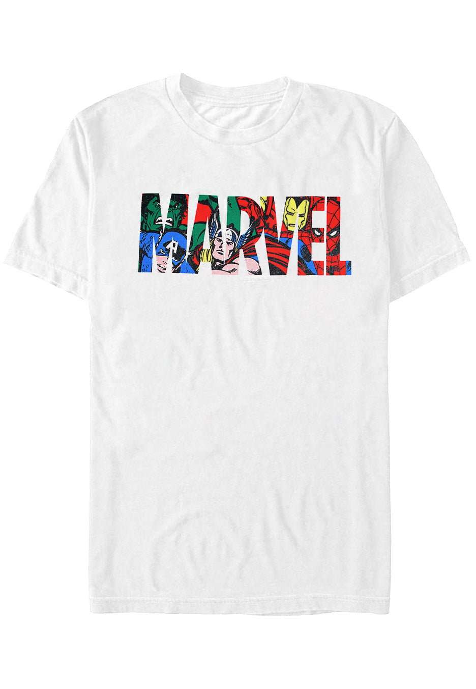 Marvel Comics - Logo Character Infill White - T-Shirt Sale Real