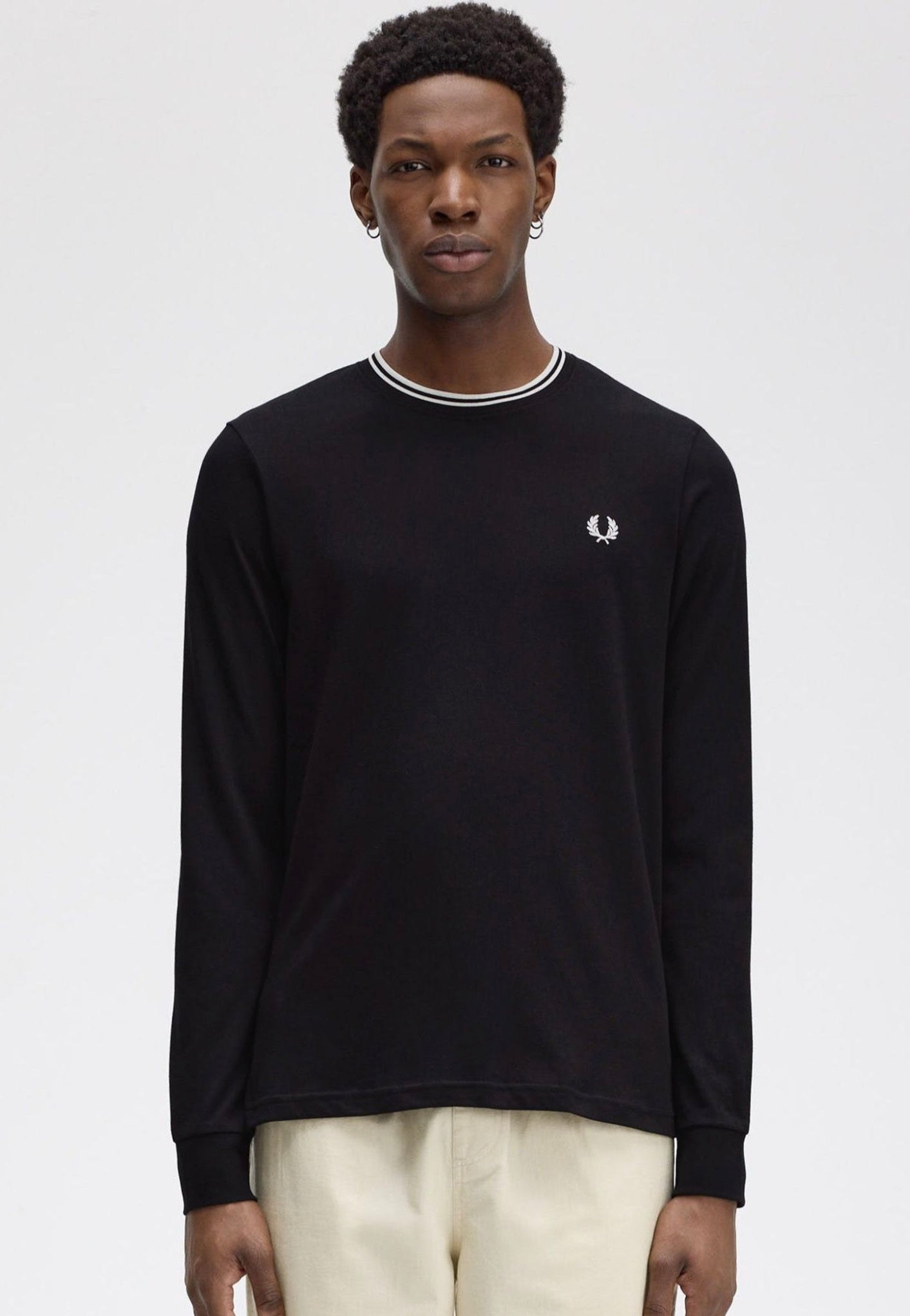 Fred Perry - Twin Tipped Black - Longsleeve Sale High Quality