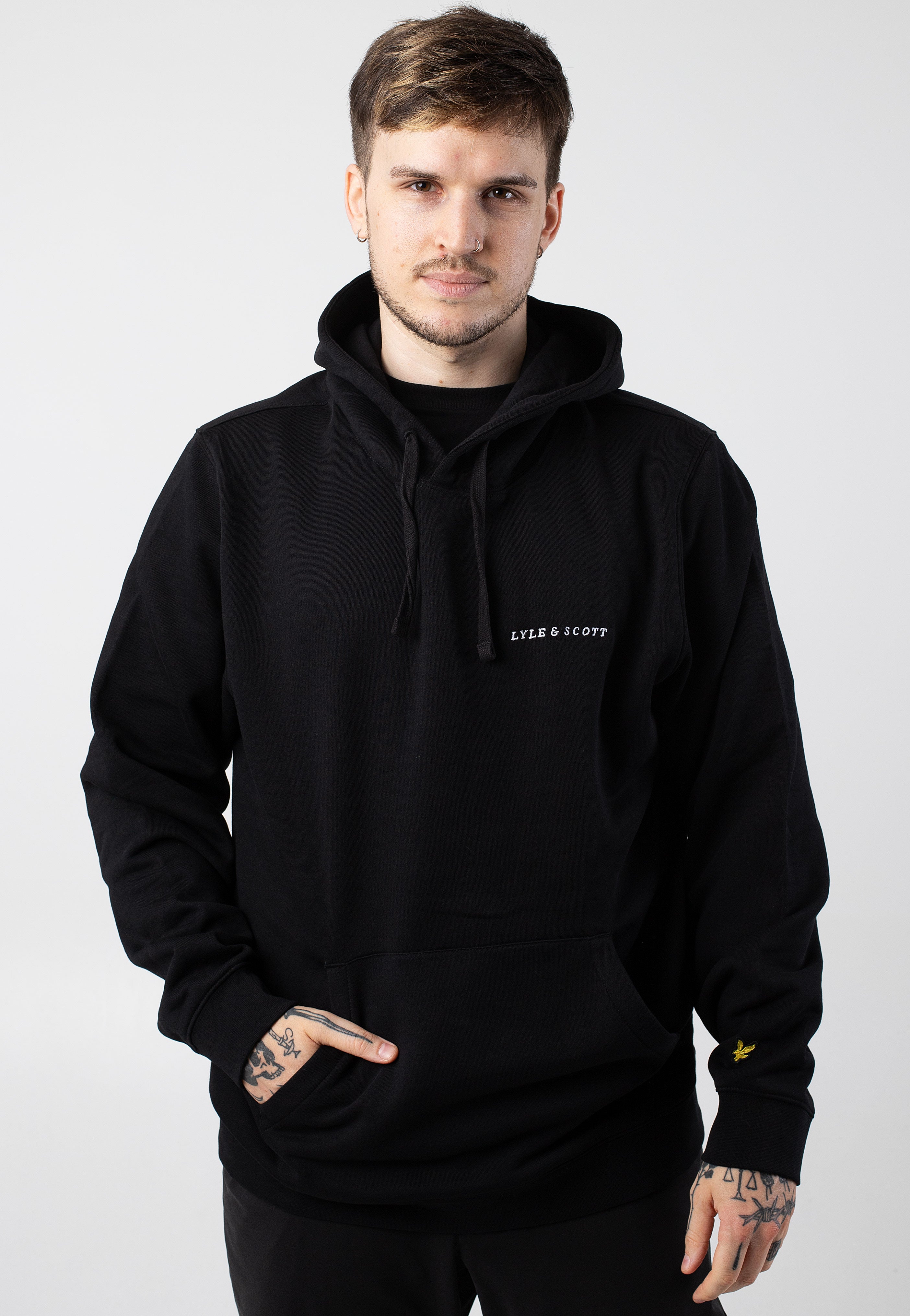 Lyle & Scott - Embroidered Jet Black/White - Hoodie Many Kinds Of Sale Online