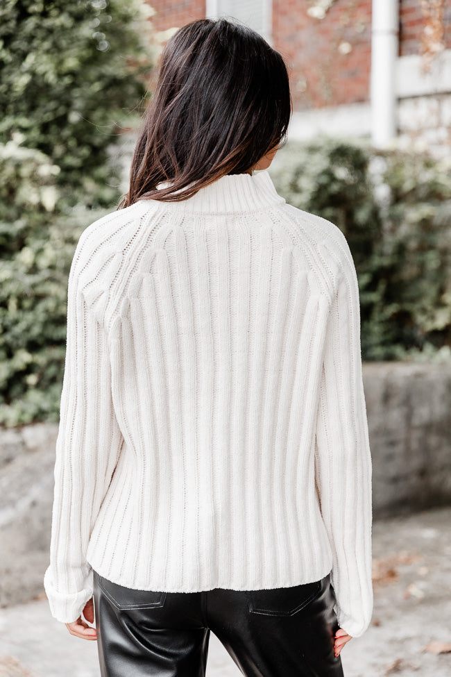 Letting You Go Ivory Chenille Turtleneck Sweater FINAL SALE Best Place Online