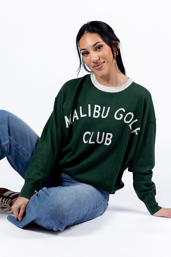 Malibu Golf Club Green Lightweight Sweater Free Shipping Genuine