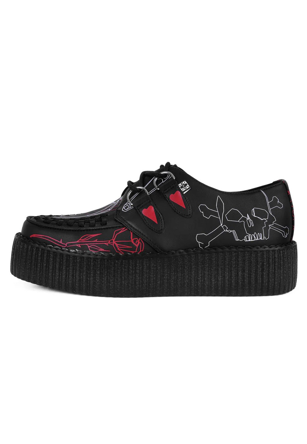 T.U.K. x Eliza Sidney - Viva High Sole Black Skull Print - Girl Shoes Store Sale