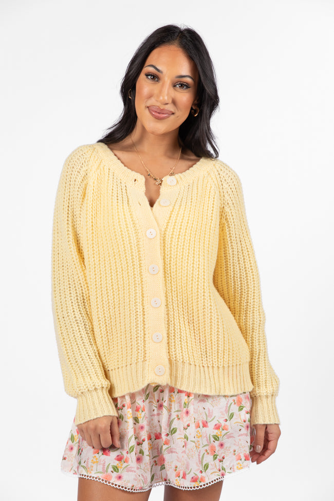 Do Me A Solid Yellow Button Up Cardigan Sale Lowest Pice