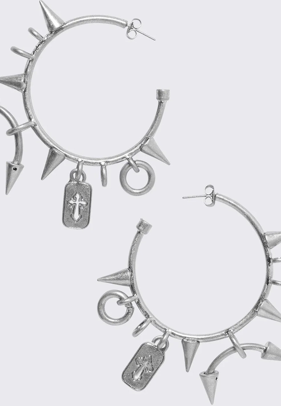 Minga London - Spiked Riot Silver Hoop - Earrings Order Cheap Pice