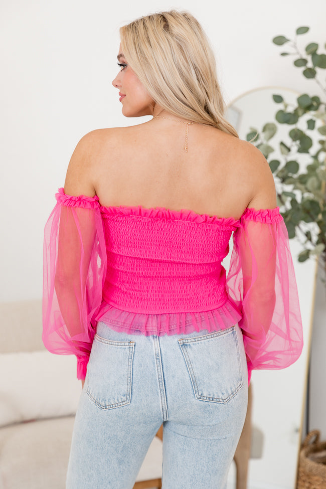 Happy Ever After Pink Ruffled Tulle Sleeved Blouse FINAL SALE Shop Offer Cheap Online