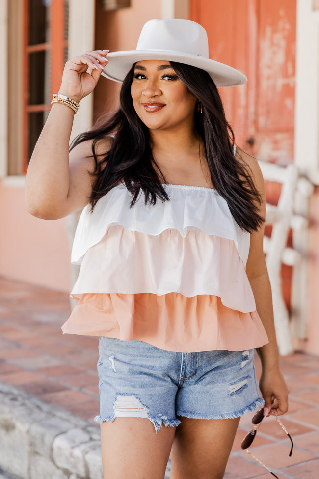 It's Your Love Blush Color Block Tiered Tank FINAL SALE