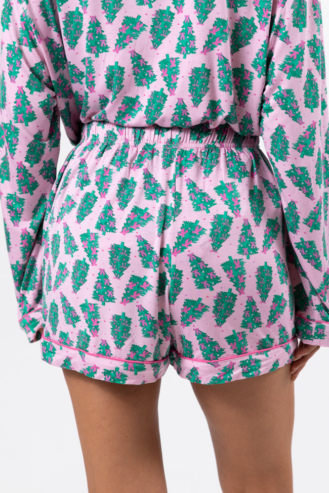 Under The Stars In Pink Pines Bamboo Pajama Shorts FINAL SALE Cheap Supply