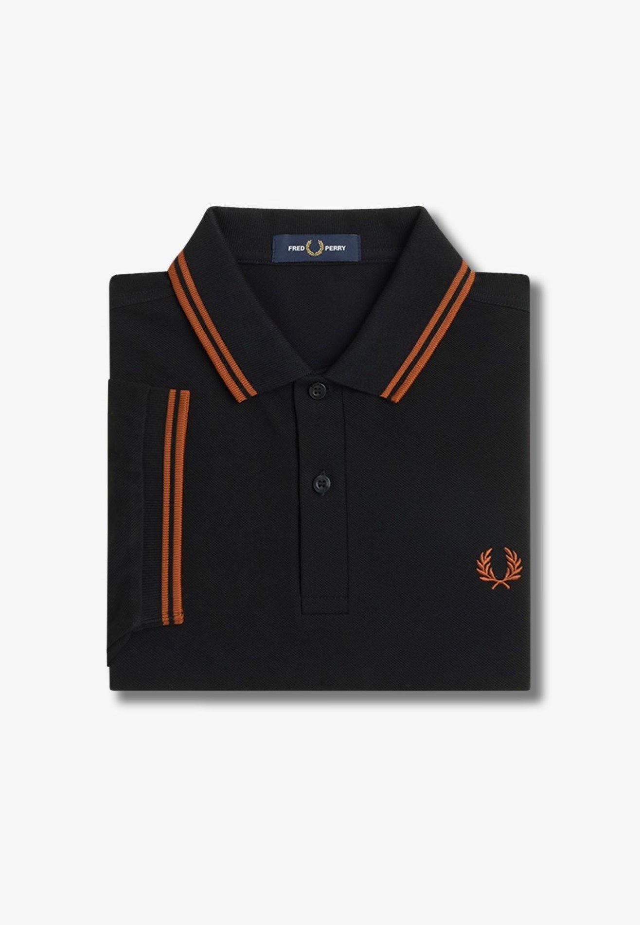 Fred Perry - The Twin Tipped Black/Marmalade - Polo Ebay