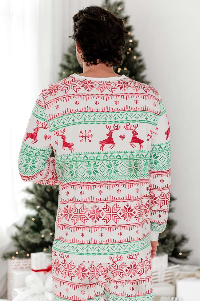 Sleigh All Day Men Red and Green Fair Isle Pajama Top FINAL SALE Cheap Sale Lowest Pice