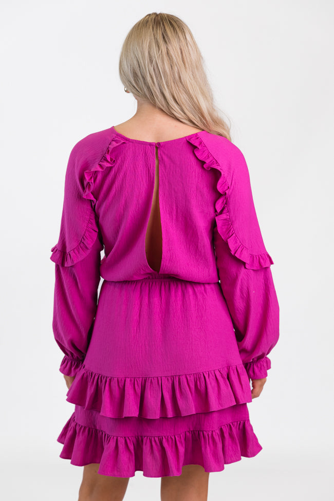 Pinch Me Pink Ruffle Detail Mini Dress FINAL SALE Quality Free Shipping Outlet