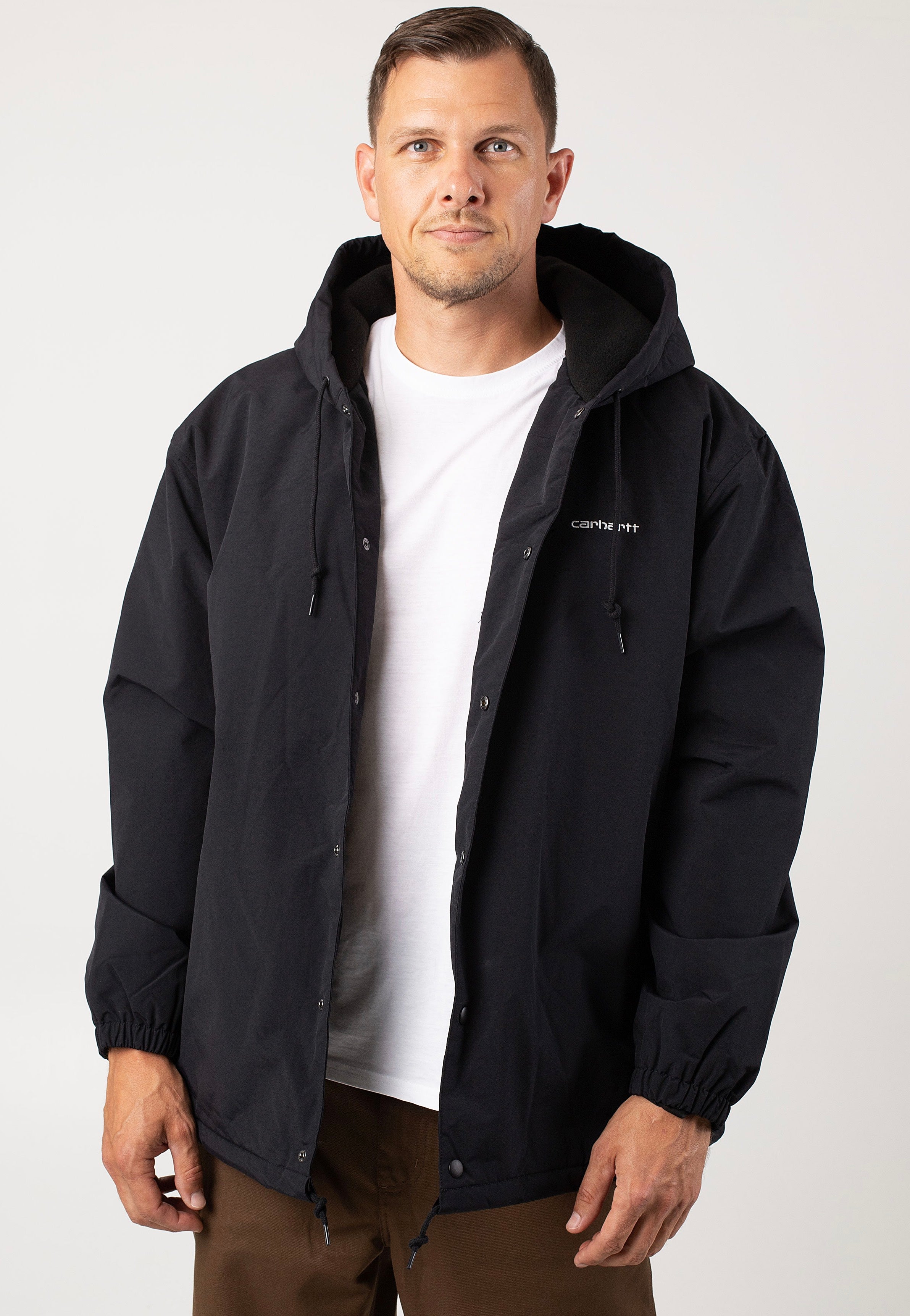 Carhartt WIP - Hooded Coach Black / White - Jacket Outlet With Paypal Order