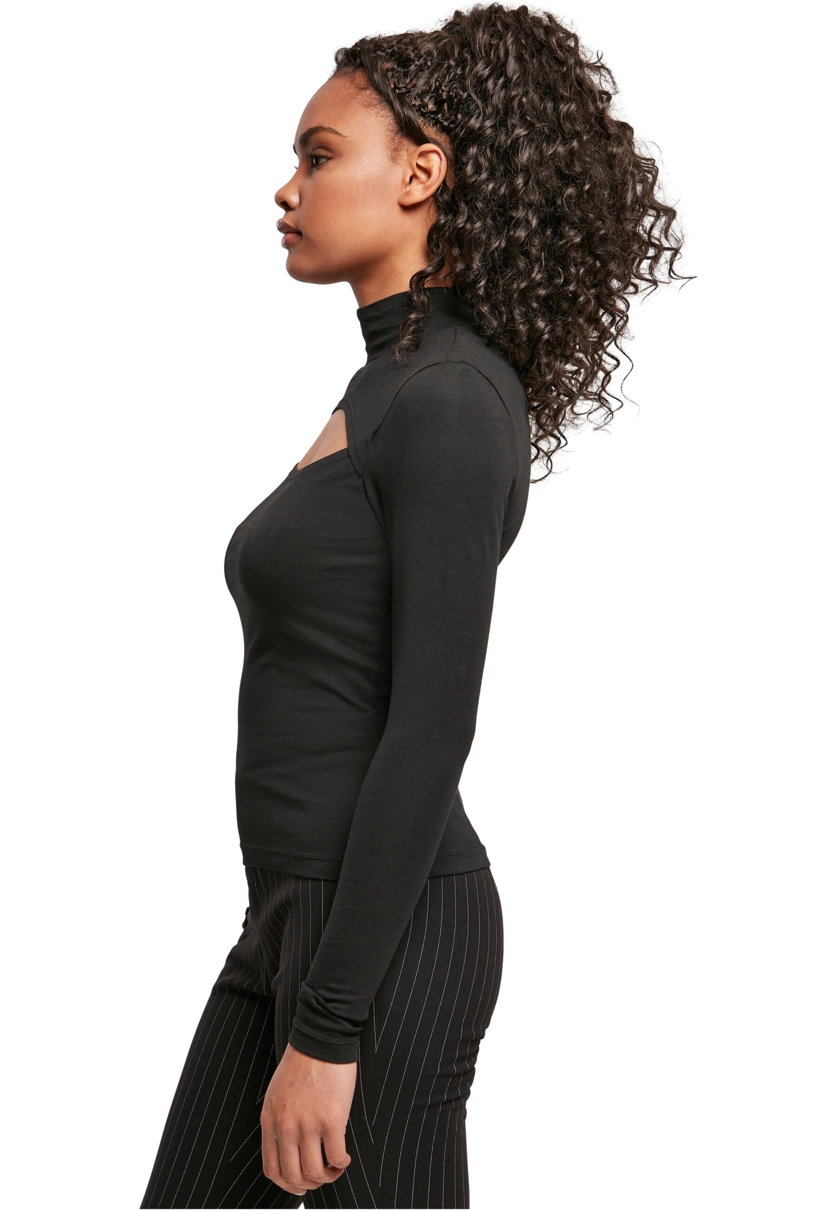 Urban Classics - Ladies Cut-Out Turtleneck Black - Longsleeve Perfect Cheap Online