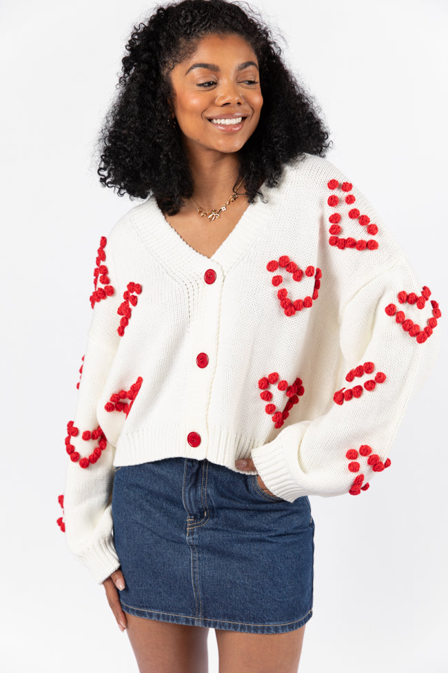 Better Together Ivory Heart Embroidered Cardigan FINAL SALE Quality From China Cheap