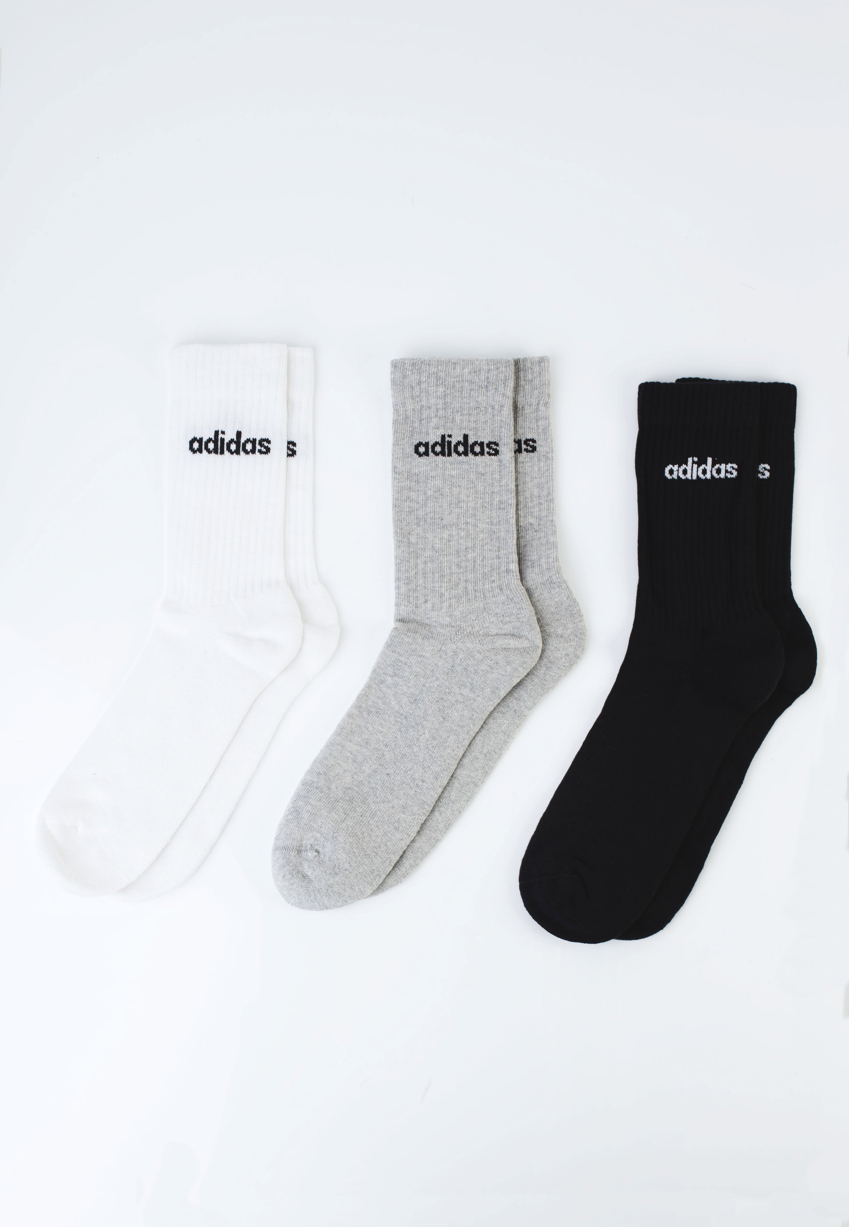 Adidas - C Lin Crew Pack Of 3 Mgreyh/White/Black - Socks Buy Cheap Big Sale