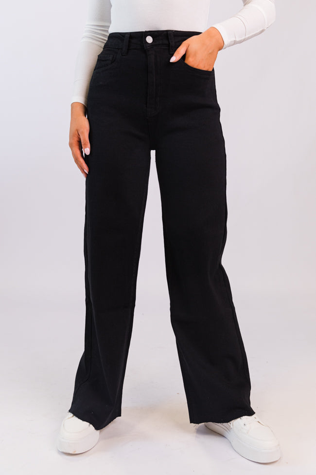 Kelsea Black Wash Wide Leg Jeans Clearance Footlocker Finishline