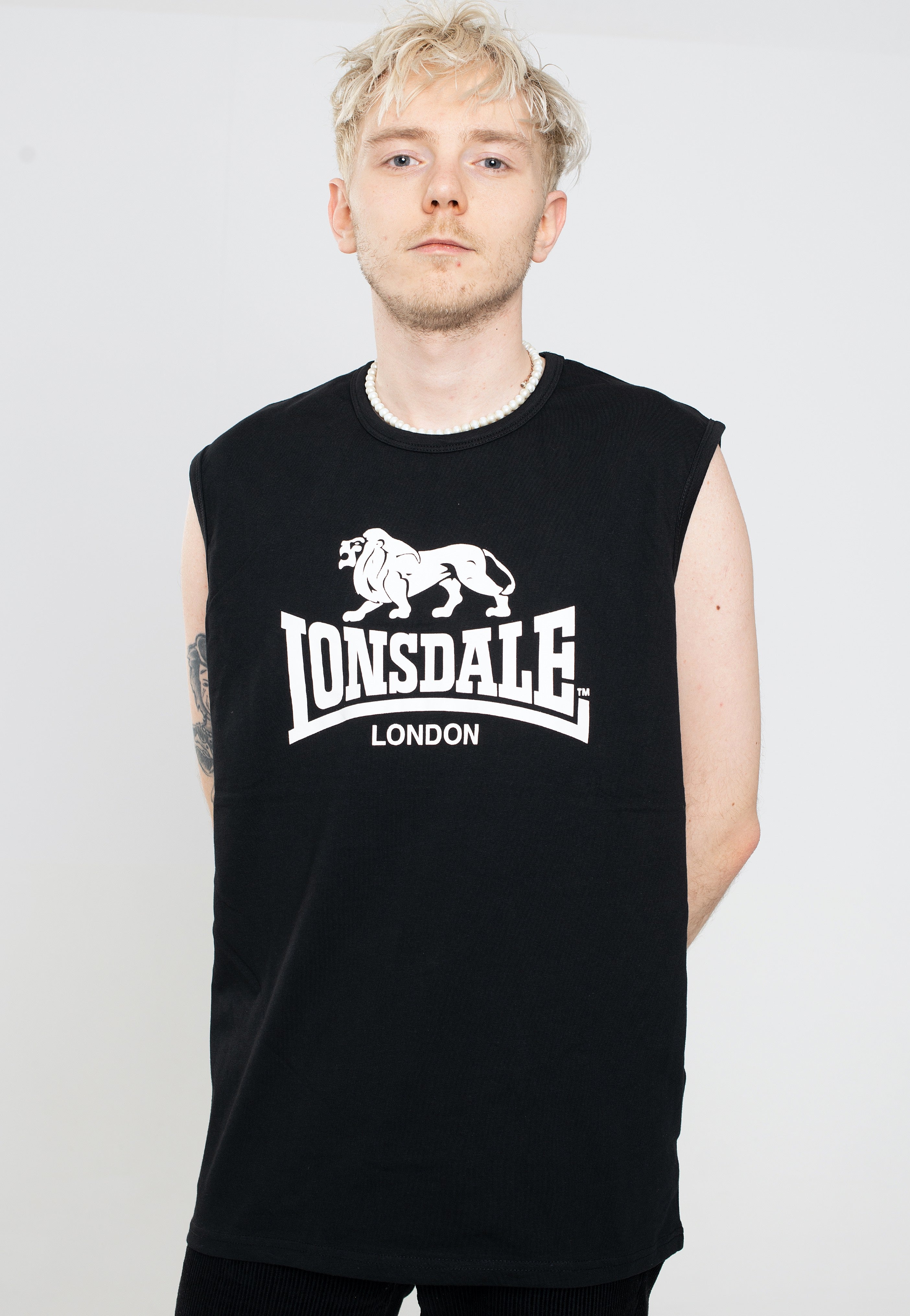 Lonsdale - Clopton Black/White - Sleeveless Cheap Pice Wholesale