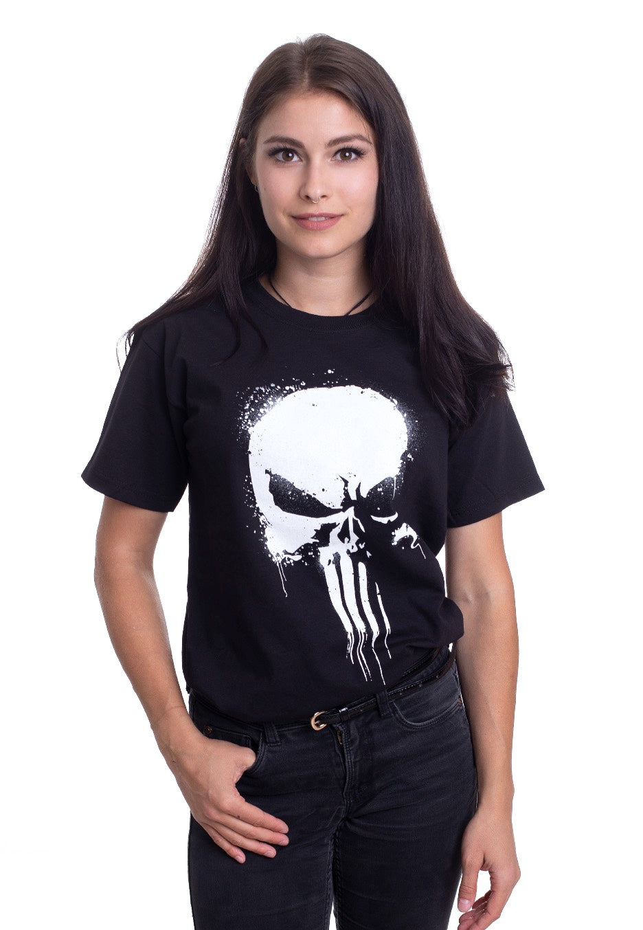 The Punisher - Paintspray Skull - T-Shirt View Cheap Pice