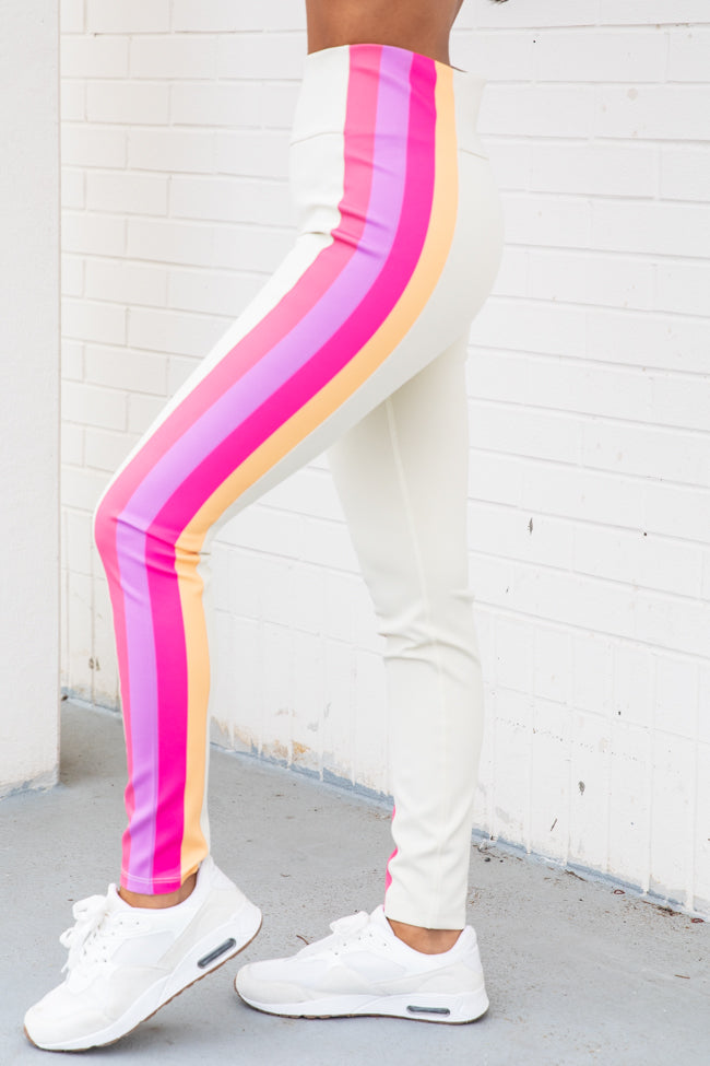 Go The Extra Mile Beige Colorblock Leggings FINAL SALE Enjoy For Sale