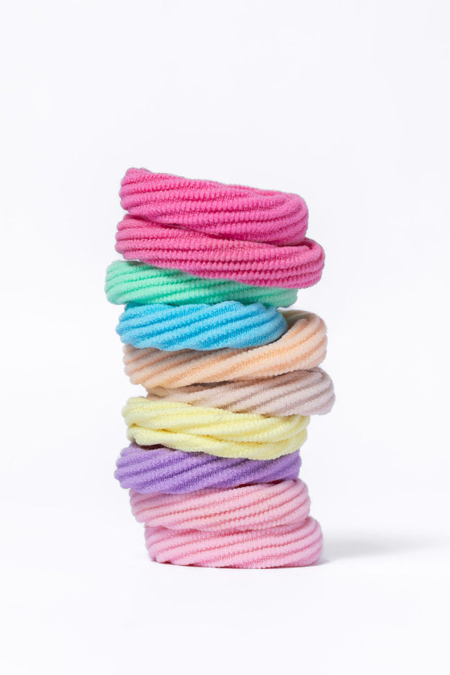 Rainbow Soft Hair Ties Set Free Shipping With Paypal