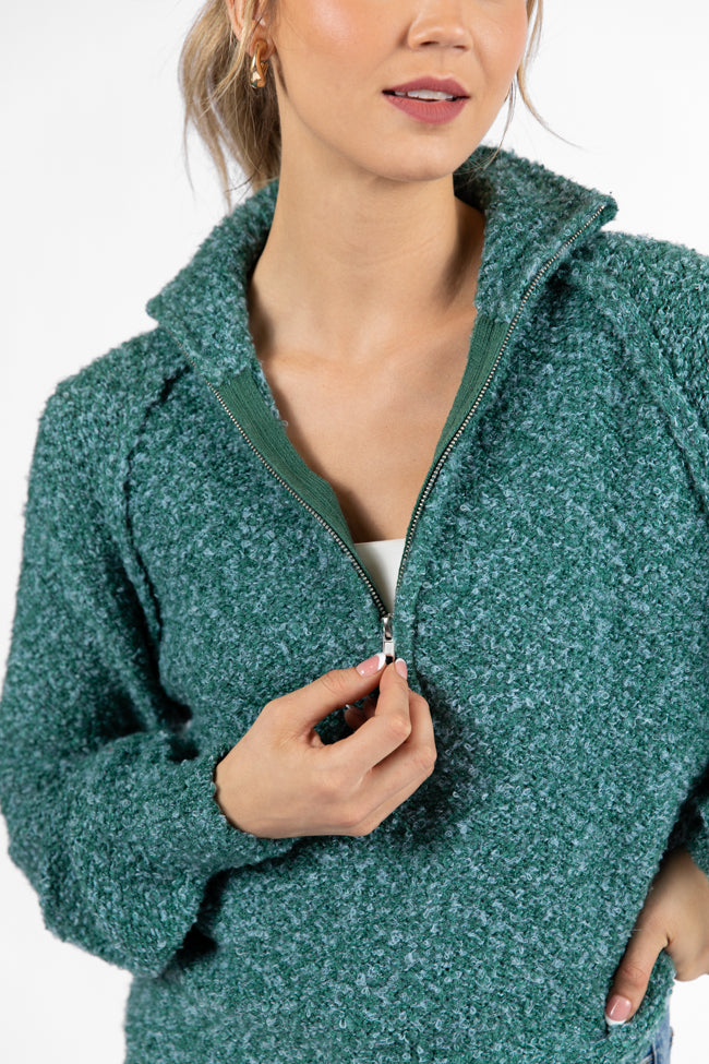 Signature Move Green Fuzzy Quarter Zip Pullover SALE Buy Cheap Popular