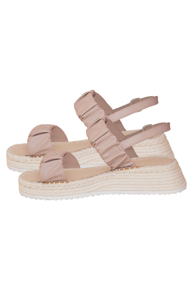 Jana Ruched Double Strap Birch Wedges  FINAL SALE Deals