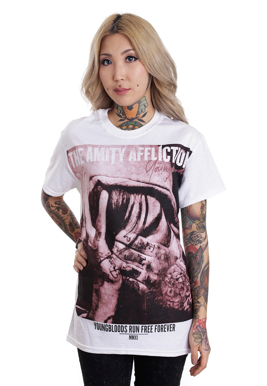 The Amity Affliction - Youngbloods Run Free White - T-Shirt Free Shipping Best Place