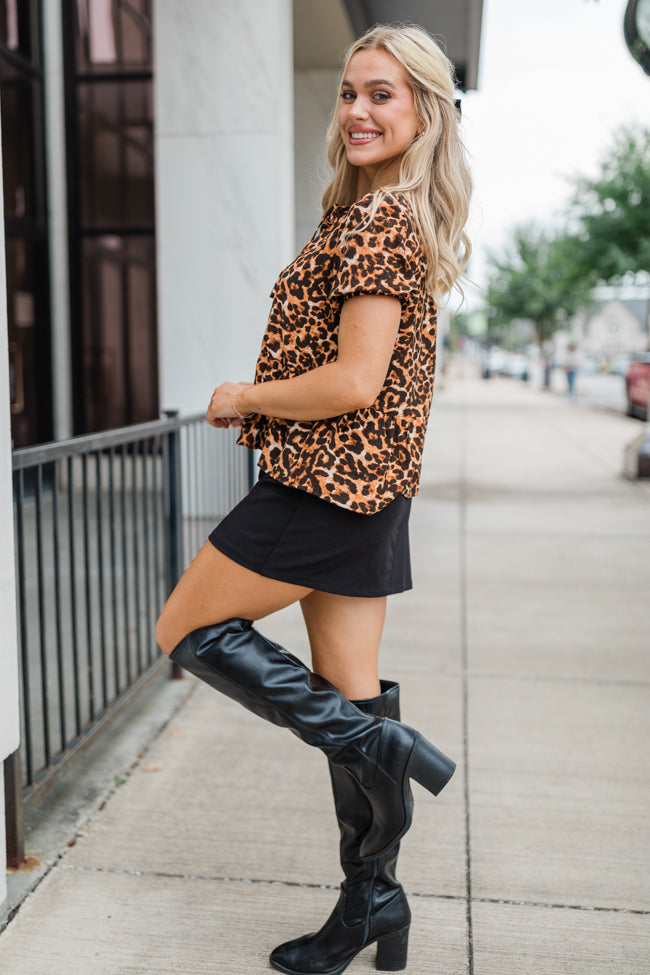 Running Wild Leopard Print Tie Front Blouse FINAL SALE Manchester Cheap Pice