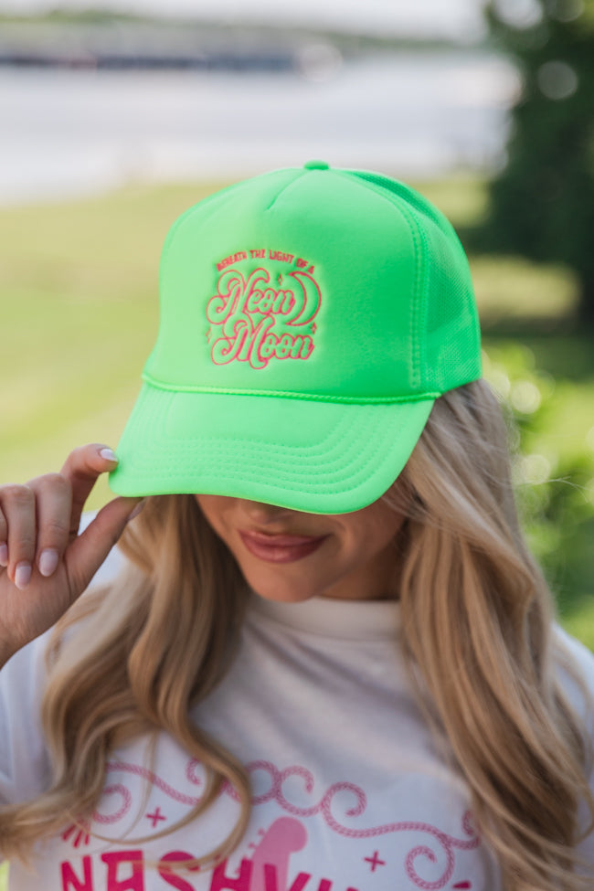 Neon Moon Lime Green Trucker Hat Cheap Sale Countdown Package