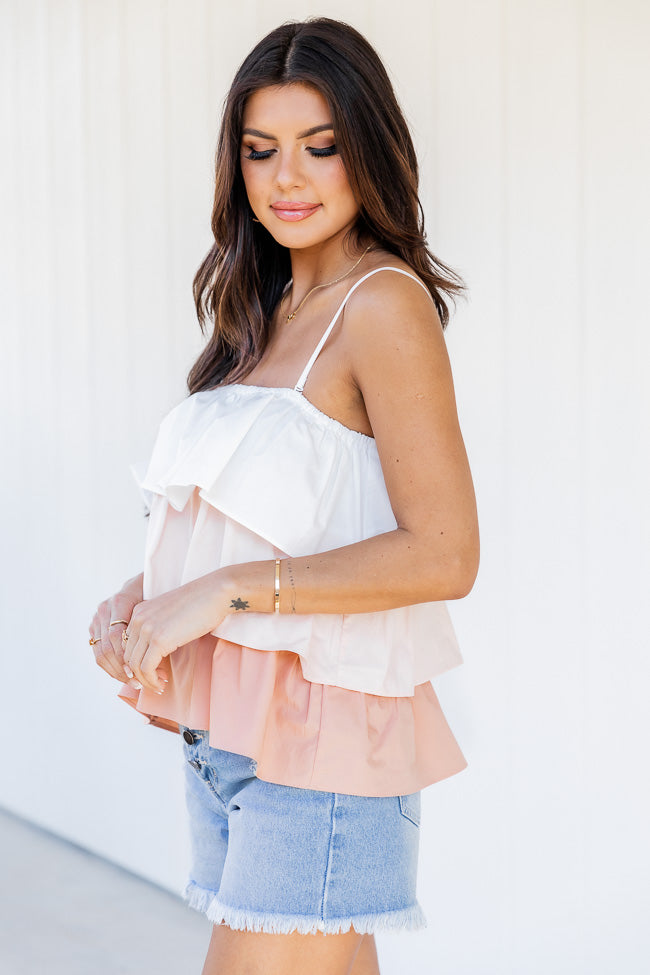 It's Your Love Blush Color Block Tiered Tank FINAL SALE