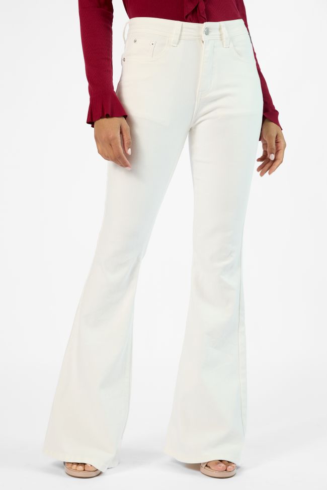 Maren White Stretchy Tall Flare Jeans FINAL SALE Affordable Sale Online