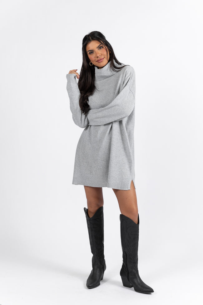 Changing Locations Grey Turtleneck Sweater Dress SALE Geniue Stockist Cheap Online