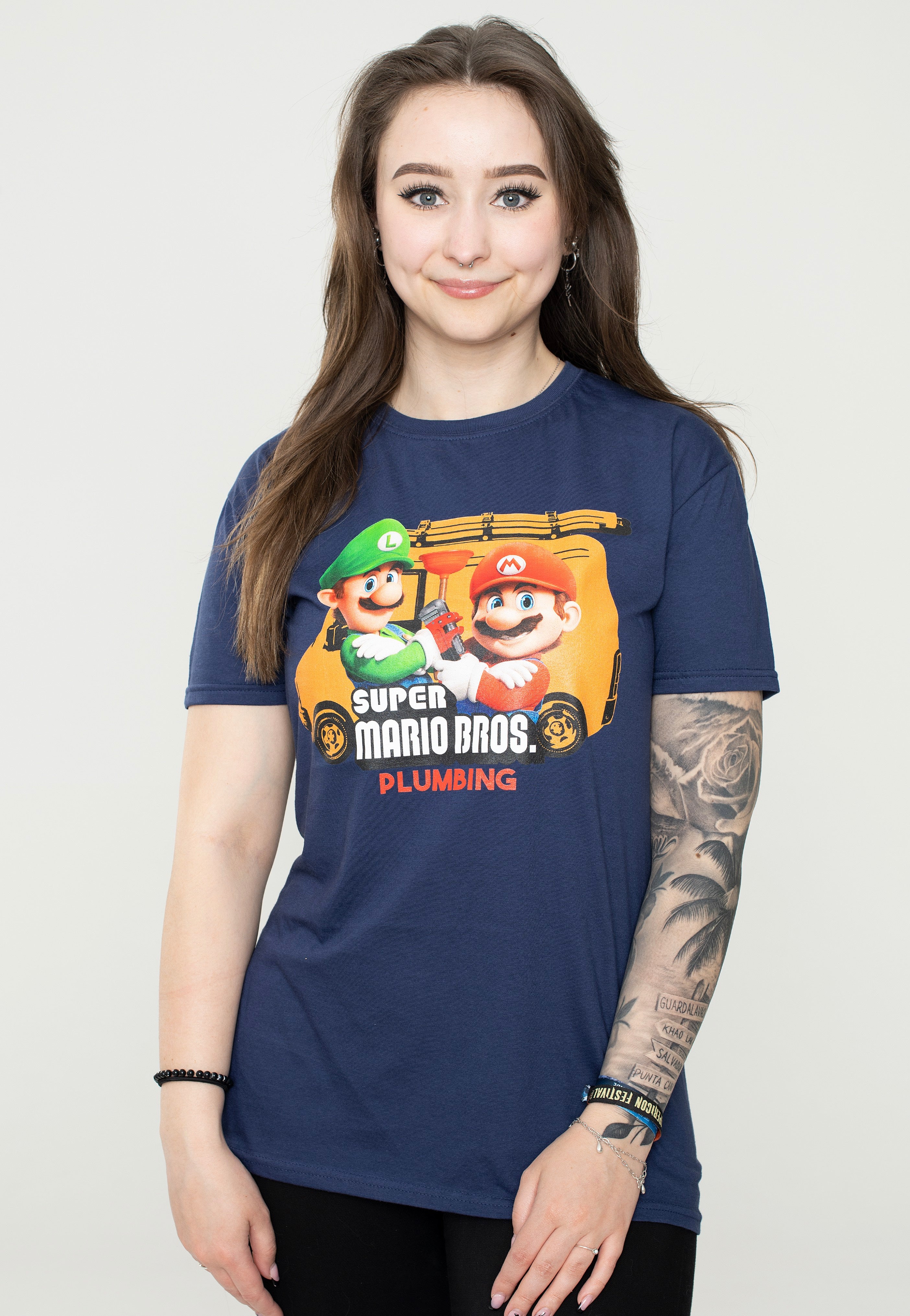 Super Mario - Plumbing Navy - T-Shirt Clearance 100% Guaranteed