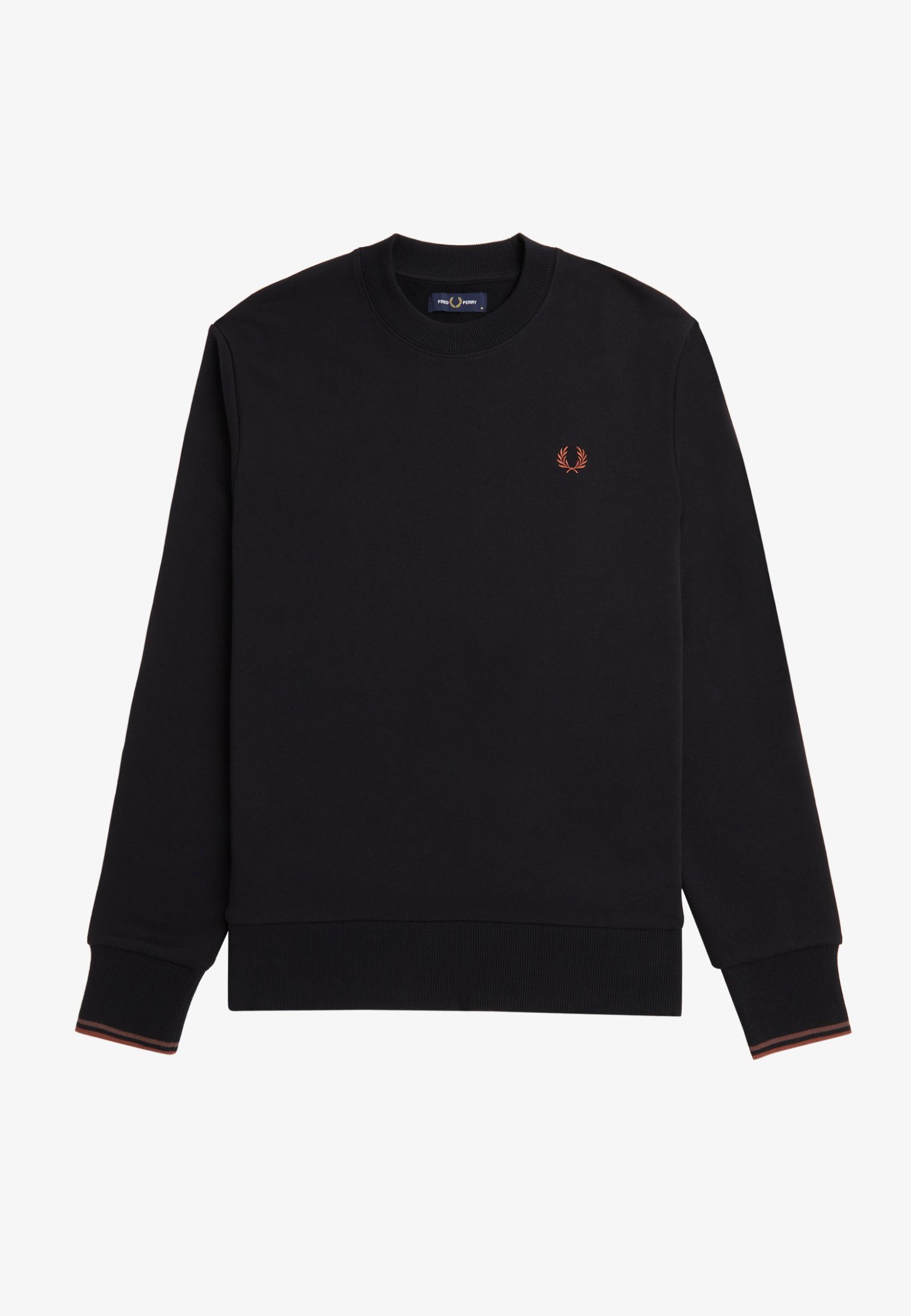 Fred Perry - Crew Neck Black/Whisky Brown - Sweater Nicekicks