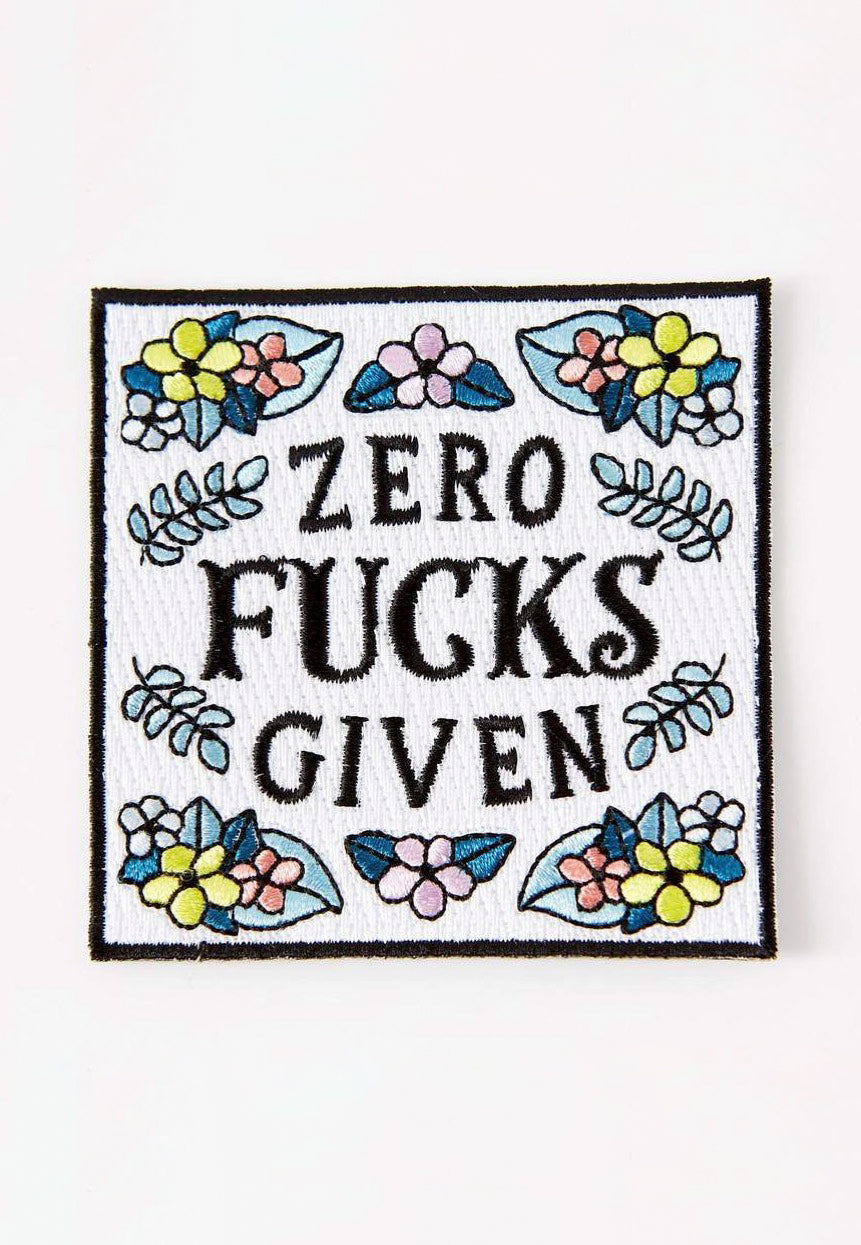 Punky Pins - Zero Fucks Given Iron On - Patch Big Discount Cheap Pice