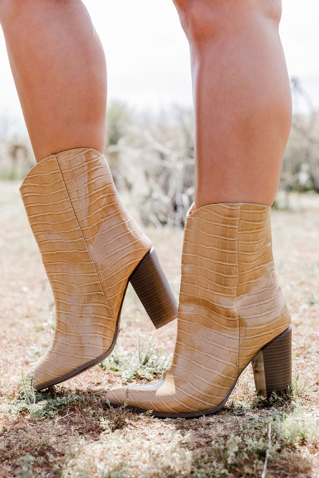 Yasmine Brown Snakeskin Booties FINAL SALE Cheap Real Eastbay